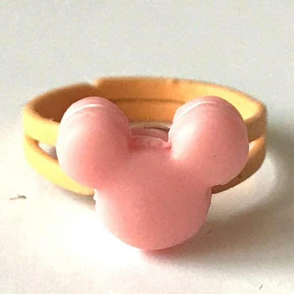 Disney Mickey Mouse Ears Ring Size 5 6 7 Macaroon Snacks Pink Peach - Picture 1 of 9